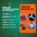Bola de Futebol ou Volei + Bomba de Ar Manual Tamanho Oficial Couro Sintético