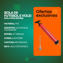 Bola de Futebol ou Volei + Bomba de Ar Manual Tamanho Oficial Couro Sintético