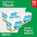 Papel higiênico 3 Pacotes Plush Folha Dupla Macio Papel Rolao 36 unidades