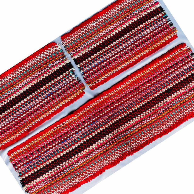 Kit Jogo de Cozinha 3 Peças 2 Tapetes + 1 Tapete Passadeira Tear