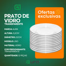 Jogo De Prato Fundo Vidro Transparente Kit 12 Unidades