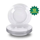 Jogo De Prato Fundo Vidro Transparente Kit 12 Unidades