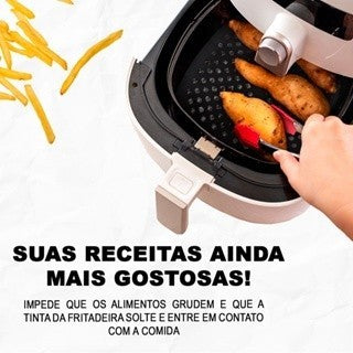 Tapete Protetor Silicone Para Air Fryer Fritadeira Universal Não Gruda Quadrado