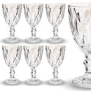 Jogo 6 Taça Diamante Copo Vidro Transparente Bico De Jaca 330ml