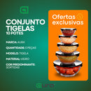 Kit Conjunto De Potes 10 Peças Vidro Resistente Organizadores De Cozinha Multiuso