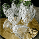 Jogo 6 Taça Diamante Copo Vidro Transparente Bico De Jaca 330ml