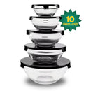 Kit Conjunto De Potes 10 Peças Vidro Resistente Organizadores De Cozinha Multiuso